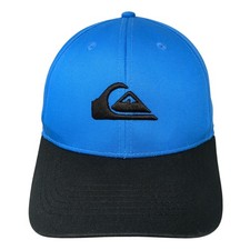 Quiksilver Snapback Hat Blue One Size Embroidered Logo Colorblock