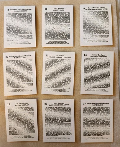 1988 Iran-Contra Scandal Trading Cards "The Secret Team" 36 Cards (Complete) - Picture 10 of 13