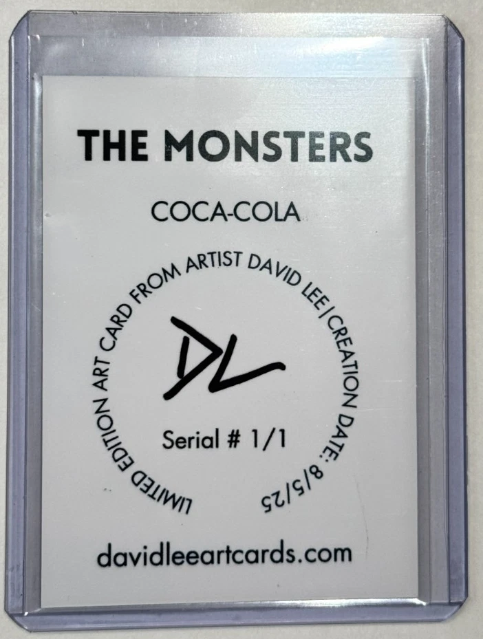Tarjeta coleccionable The Monsters Limited plateada en platino firmada por artista "Coca-Cola" 1/1 Foto 2 de 2