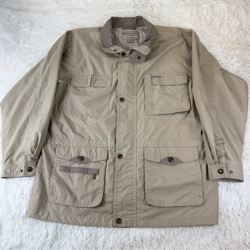Abrigo de Granero Weekender Traveler Beige Chaqueta de Aventura de Colección para Hombres Grande Utilitario Foto 2 de 4