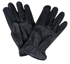 CLEARANCE 12 pair WINTER FLEECE LINED Black Goatskin Leather Driver Work Gloves