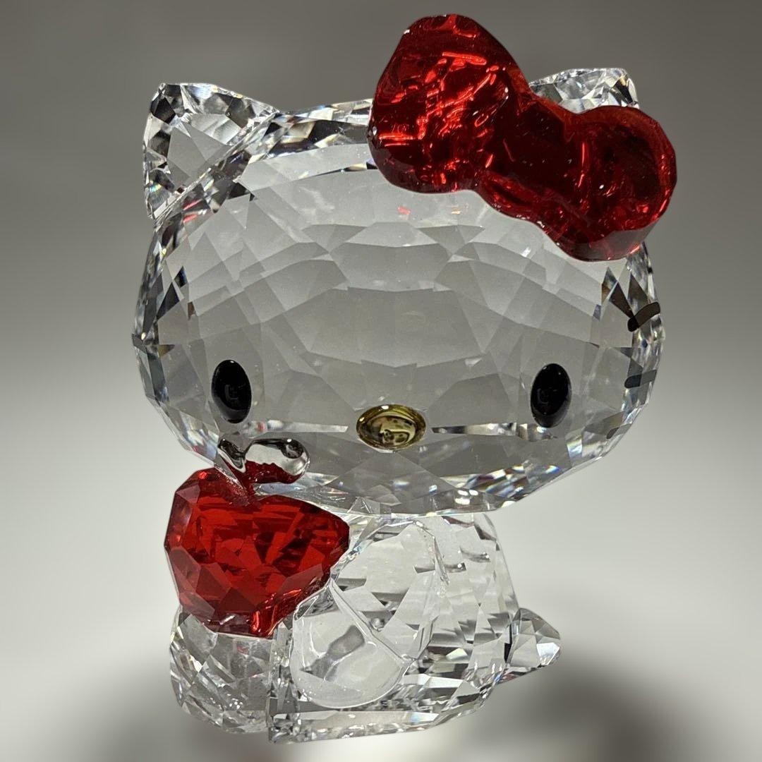 置物 Swarovski Hello Kitty Red Apple Swarovski Hello Kitty Red Apple Crystal Figurine Sanrio 4.9x6.3 cm