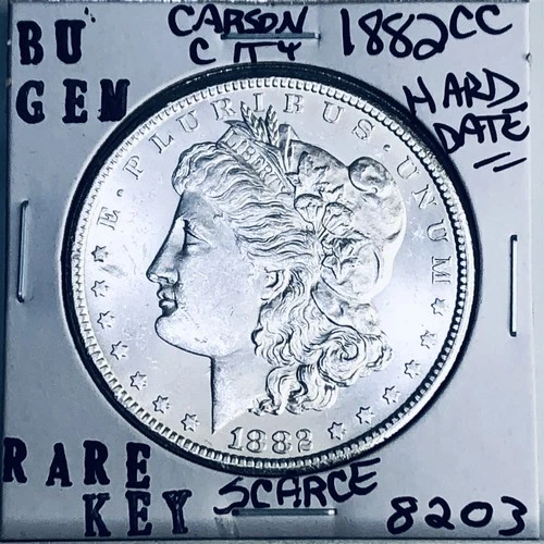 1882 CC BU GEM MORGAN SILVER DOLLAR UNC MS+++ U.S. MINT RARE KEY COIN 8203