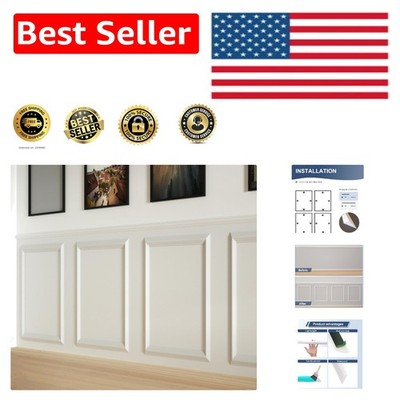 Peel and Stick Wall Molding Kit - 16 x20  Durable Polystyrene Panels, 24 Pieces