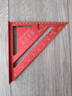 ROLSON 7" Red Roofing Square Aluminium Alloy Rafter Triangle Angle Guide Metric cm 🔴