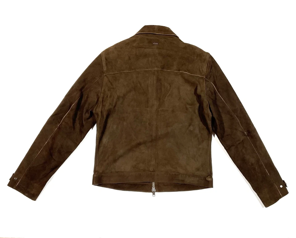 mens mango goat leather suede jacket US S EU M - Image 2 of 4