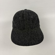 Vintage J Crew Wool Strapback Hat Cap Made in USA Charcoal Gray Oarsman Label