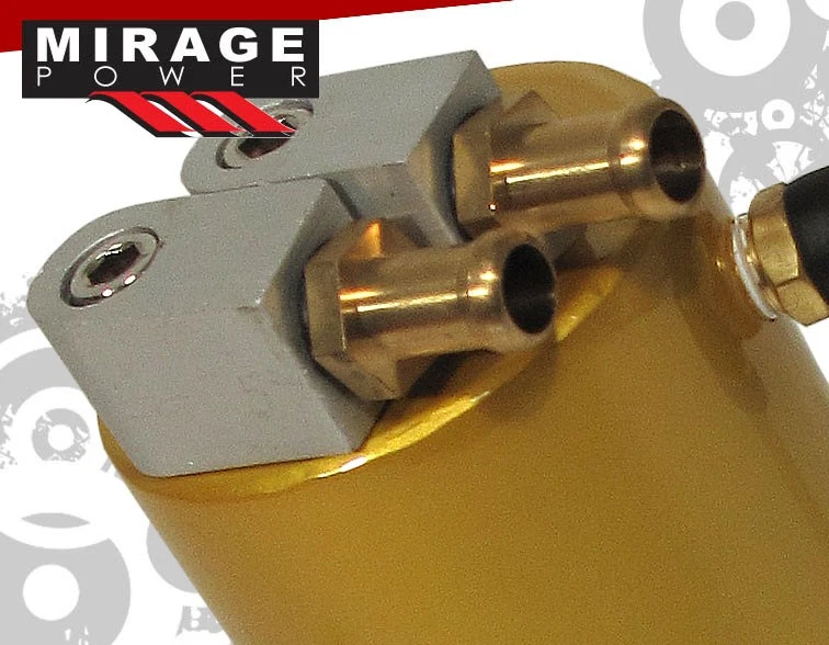 High Capacity Round Cylinder Gold Billet Aluminum Oil Catch Can Reservoir Tank Foto 4 de 4