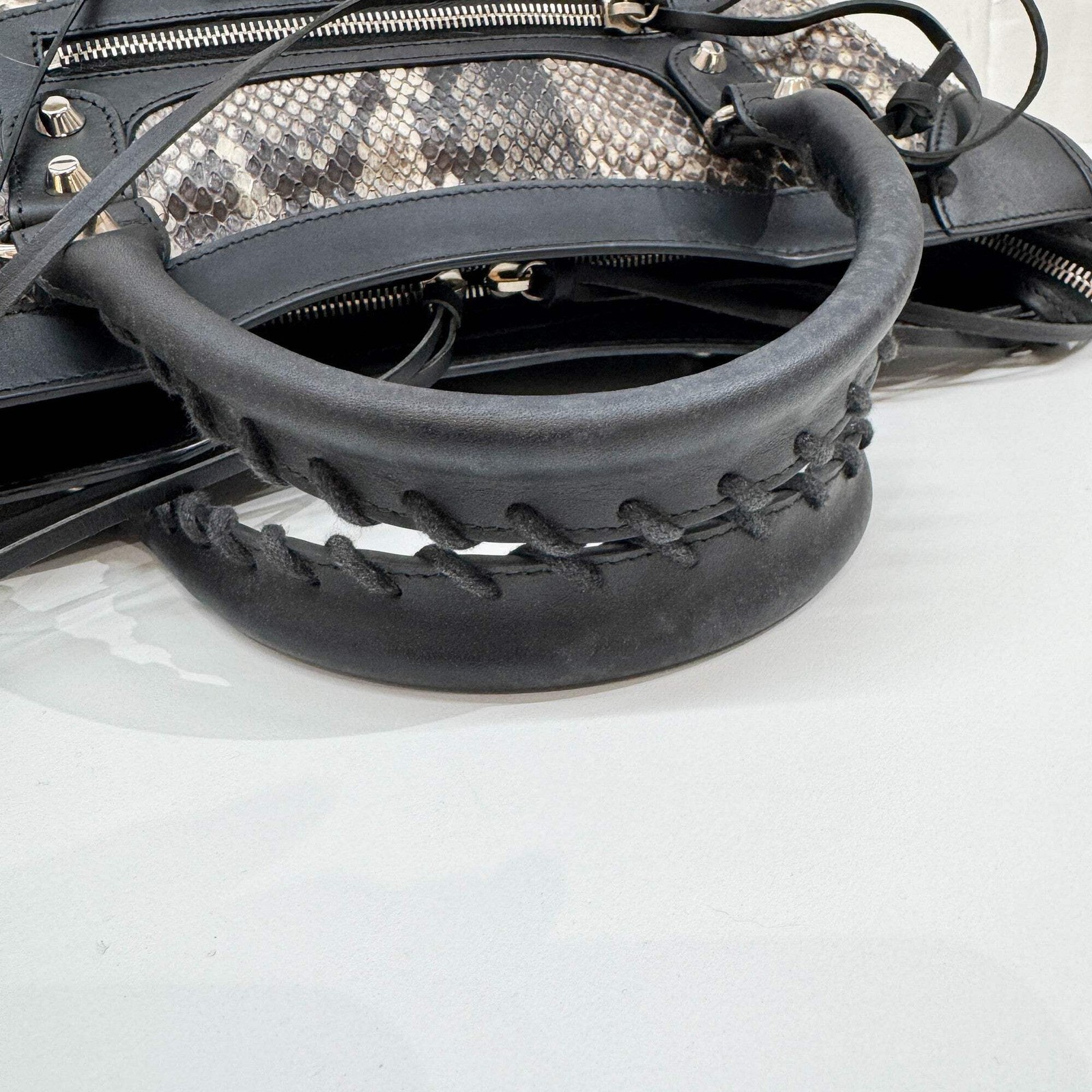 BALENCIAGA The City Multicolor Python Embossed Le… - image 9