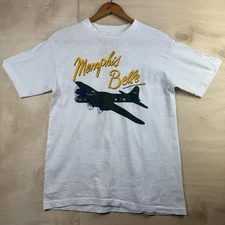 Vintage Single Stitch T-Shirt Memphis Belle World War II Bomber Plane Size S