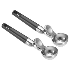 4 Ounce Ice Cream Scoop with Trigger, 2 Pcs Portion Cookie Scoop, Black