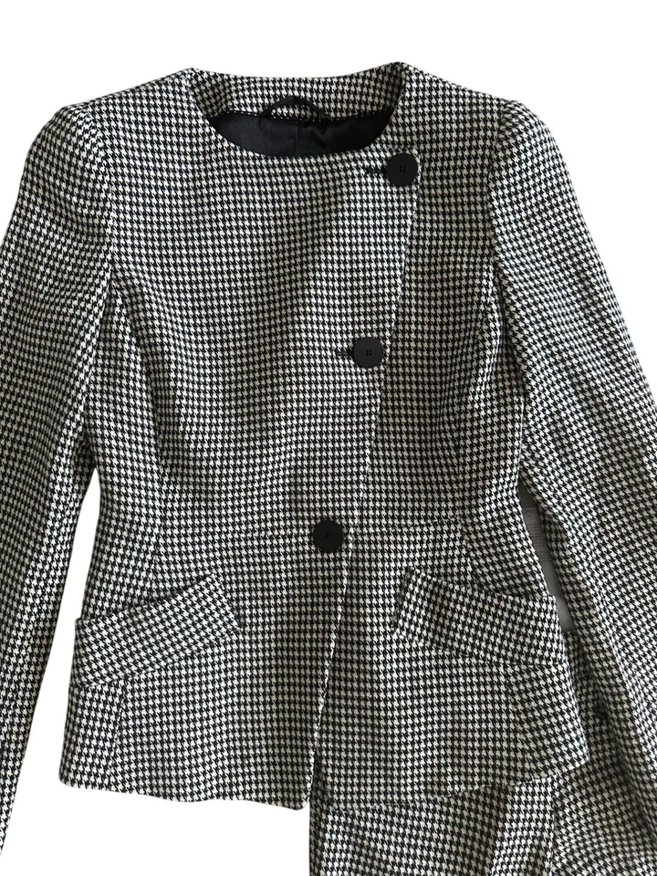 EMPORIO ARMANI Women’s Houndstooth Black White Jacket Pants Suit Sz US 36 - Image 2 of 4