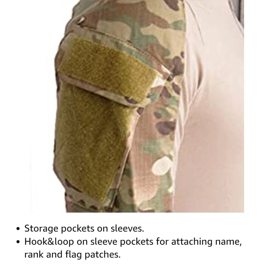 Men's Tactical Military Suits Long Sleeve Amry Uniforms Combat Shirt And Pants L - Image 4 of 4