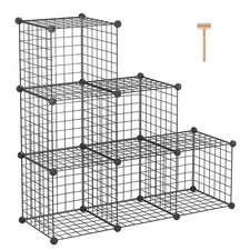 Wire Cube Storage 6 - Organizer Metal C Grids Modular Shelves Units Bins