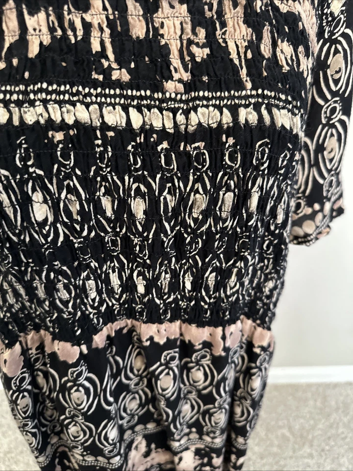 Vestido largo estampado ajustado manga corta Notations para mujer talla grande 2X Maxi Foto 2 de 4