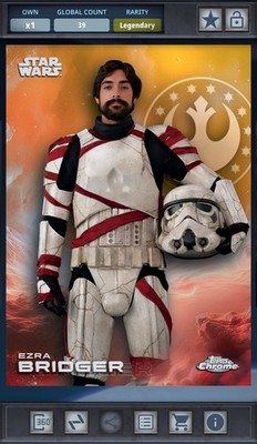 Ezra Bridger Gold Refractor 50cc Legendary - Star Wars Card Trader Topps Chrome