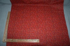 Blue Flower Red Calico Flower Fabric Cotton Sewing Quilting 18 x44" W Fast Ship