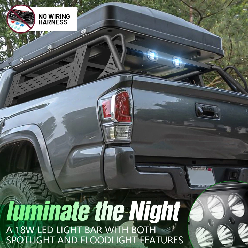 13.3" 1000LBS Overland Bed Racks Truck Cargo Carrier for 05-2023 Toyota Tacoma - Image 4 of 4