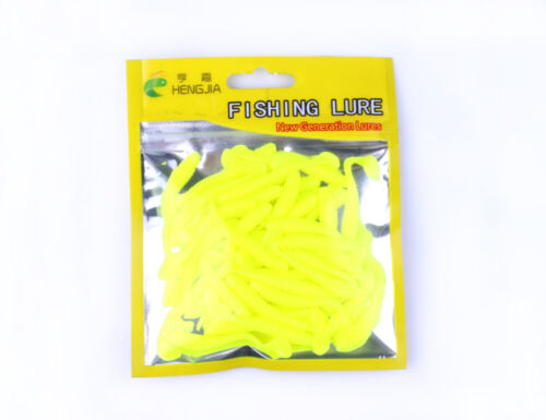 50 Stück Pack 5,5cm Gummiköder Maden Forellenköder Angeln Köder Gummifische - Bild 7 von 20