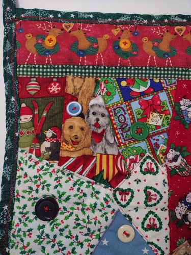 ÚNICAS Medias de Navidad de Gran Tamaño Hechas a Mano 21" Patchwork Únicas en Su Clase #2 - Imagen 4 de 6