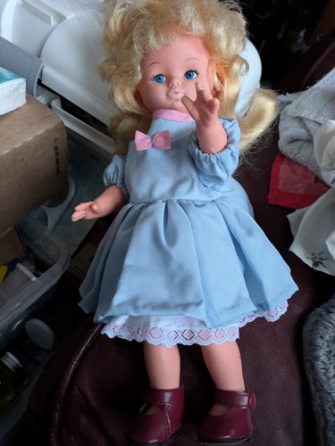 Vintage 70's Playmates Doll Hong Kong Blonde Pigtails Granny Made Dress Box 14 - Picture 8 of 8