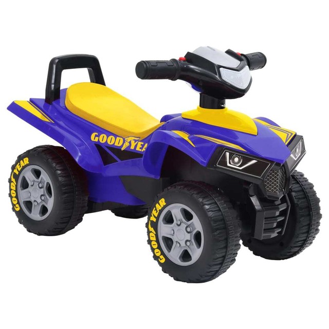 Aufsitz-Quad für Kinder Good Year Blau Rückenlehne Staufach Hupe Licht Aufsitz-Quad für Kinder Good Year Blau Rückenlehne Staufach Hupe Licht