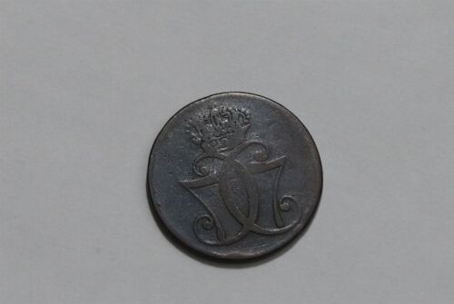 🧭 🇩🇰 DÄNEMARK 1 SKILLING 1771 ABSTAND KM KLEINE KRONE B73 #K9357 - Bild 3 von 3