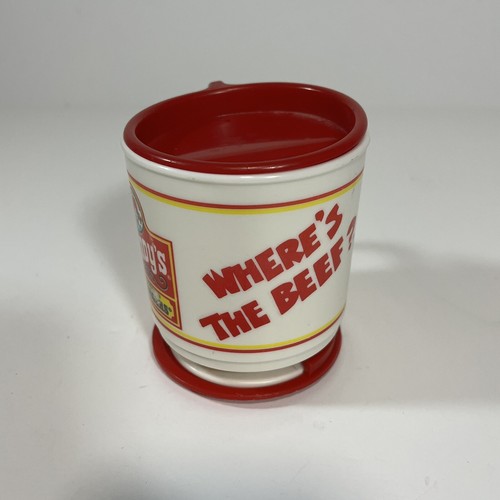 Wendy’s 1980’s "Where’s The Beef?" Werbe Kunststoff Reise Kaffeetasse Becher