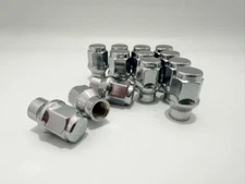 24Pc 12x1.5 Chrome Extended Thread 3/4" Hex Lug Nuts ET Tapered Conical Seat