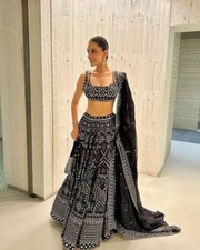 Desiger Black Lehenga choli for Women wedding lehenga Readymade Party lehenga