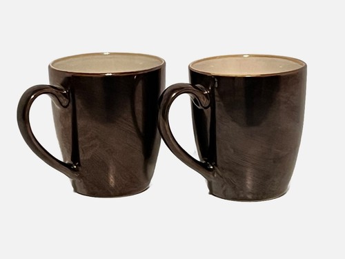 PIER 1 Bronze Metallic Stoneware Coffee Cup Mugs Set