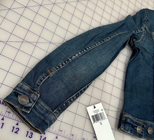 NWT Authentic Polo by Ralph Lauren Big Girls Stretch Denim Trucker Jacket Size 8 - Picture 7 of 14