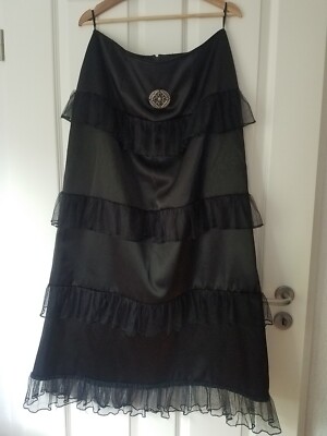 Aderlass Noble Skirt Satin Black Gothic Schwarz 40/42 A-2-15-070-00 Gr. L Rock 