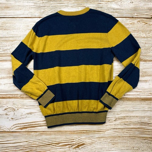 Tommy Hilfiger Sweater Men’s M Striped Navy And Mustard Yellow Colorblock - Bild 3 von 6