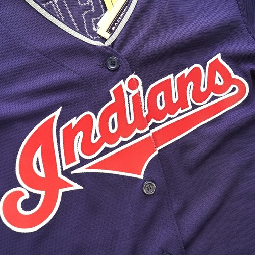 Nick Swisher Cleveland Indians Women's Alternate Navy Blue Cool Base Jersey - Picture 3 of 6