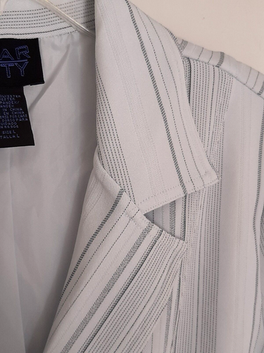 Y2K Star City 2pc Juniors Sz 11 L Samantha Suit Jacket Pants Set Pinstripe Front - Picture 8 of 16