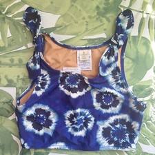 J.CREW FACTORY CREWCUTS NWT Girls' Blue Tie-Shoulder Swim Top sz 8 BY071