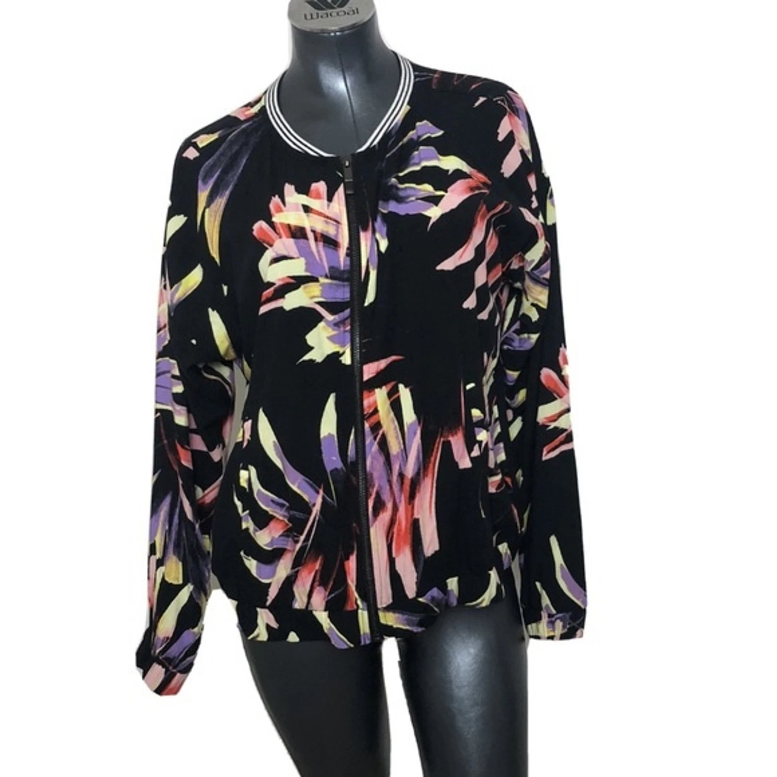 lole floral print lightweight full zip selenia track jacket