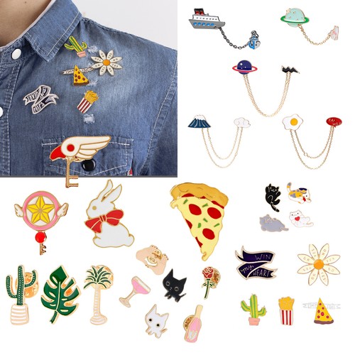Juego de alfileres de solapa esmalte de dibujos animados para bolsas de ropa accesorios |