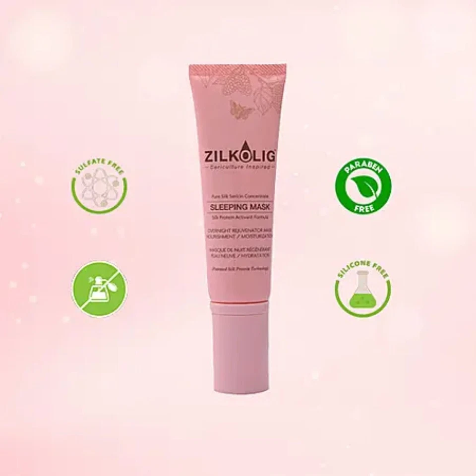 2 x ZILKOLIG Pure Silk Sericin Concentrate Sleeping Mask 50ml - 1.69 oz New - Image 3 of 4