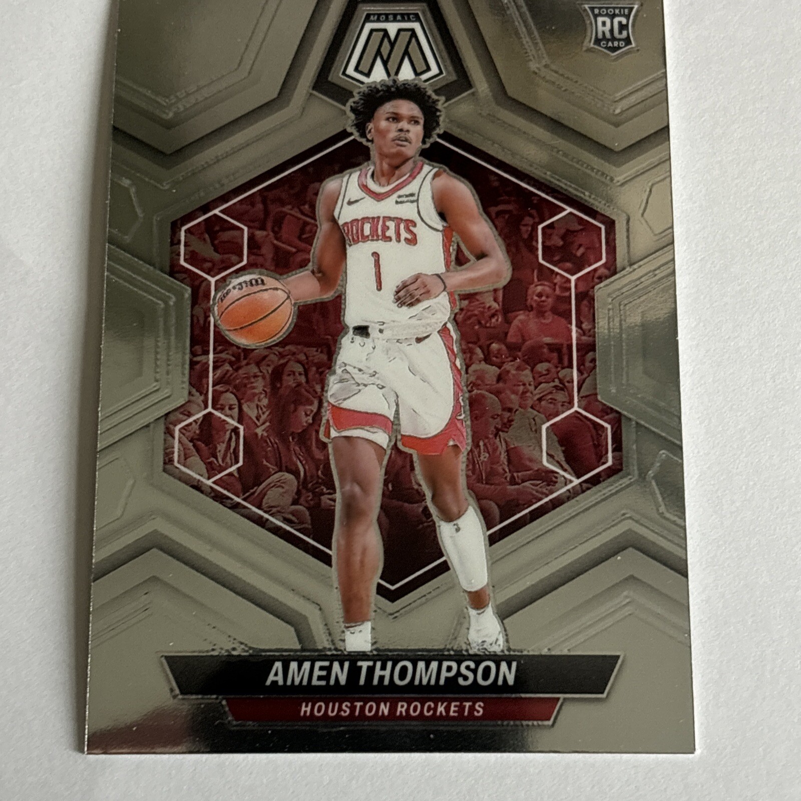 Amen Thompson 2023-24 Panini Mosaic Silver Prizm #230 RC Houston Rockets