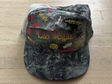 Vintage Las Vegas Hotels and Casinos Puff Print Snapback Hat Acid Wash RARE