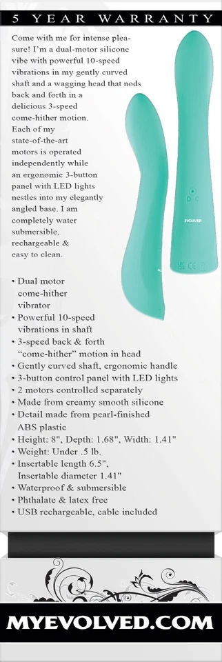  10-скоростной вибратор Evolved Novelties Come With Me Come Hither Dildo  - Изображение 3 из 4