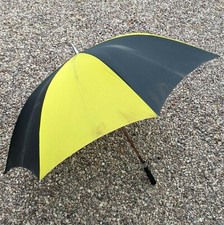 Vintage Black  Yellow Panel Umbrella With Rubber Handle
