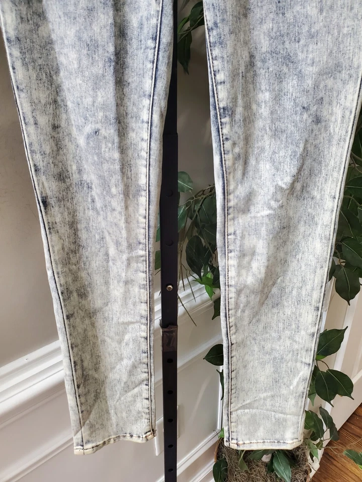 Pantalón de mezclilla para mujer Celebrity rosa azul algodón tiro medio calce ajustado Foto 3 de 4