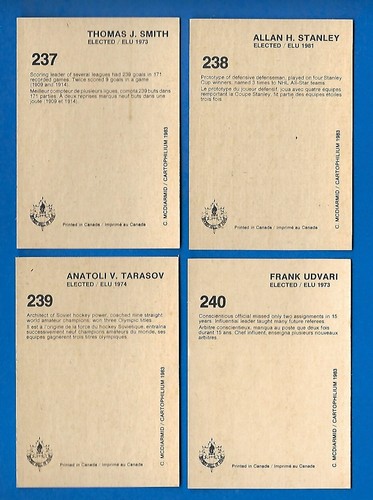 1983 (1985) CARTOPHILIUM HOCKEY HALL OF FAME HOF CARD 1-240 & PROMO SEE LIST - Picture 482 of 488