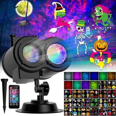 LED Laser Projektor Weihnachten Licht 64 Muster Xmas Außen Party Garten Dekor