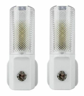 2x Automatisches Einschalten LED Plug In Nachtlicht Dämmerung bis Morgengrauen Energiesparsicherheit
