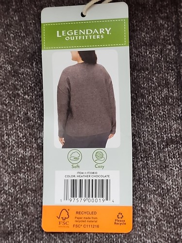 Maglione girocollo donna nuovo con etichette Legendary Outfitters morbido e accogliente marrone taglia XXL - Foto 2 di 10