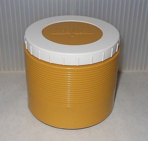 Mid Century Vintage King Seeley Thermos Harvest Gold Insulated Soup Jar 1155/3 